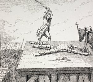 Zločinec odsouzený k smrti na kříži svatého Ondřeje v 18. století Frace, 1875 od French School