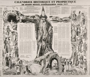 Historický a prorocký kalendář Michela Nostradama (Nostradama) (1503-66) 1847 od French School