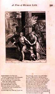 Člověk odvedený na smrt, ilustrace z knihy "Pohled na lidský život" z knihy "Nauka o morálce" od Marina Le Roy de Gomberville (1600-74), vyryl Daret (rytina) od French School