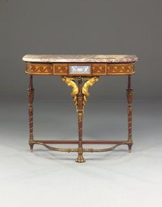 Konzola Napoleona III, na způsob Jacoba, od Maison Millet, Paříž, kolem roku 1865 (jasperware namontovaný na ormolu, mahagon a intarzie) (viz také 362842-362843) od French School