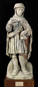 Sedlák, kolem roku 1500 (polychromovaný kámen) od French School