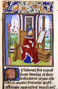 Filozof, možná Pilofounce, z Histoire des Philosophes, konec 15. století (vellum) od French School