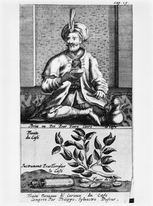 Hrnec na přípravu kávy, ilustrace z Traite Nouveau et Curieux du Cafe, du The et du Chocolat od Philippa Sylvestre Dufoura, La Haye, vydáno 1693 od French School