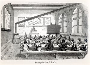 Základní škola v Paříži, z Almanach du Magasin Pittoresque, 1975 od French School