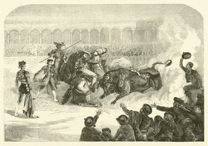 Býčí zápas v Madridu (rytina) od French School