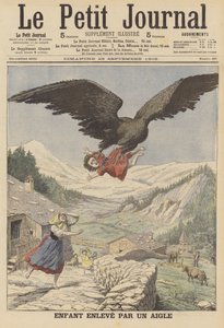 Dítě unesené orlem v italských Alpách (barva litho) od French School