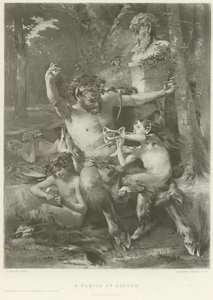 Rodina satyrů (hlubotisk) od French School