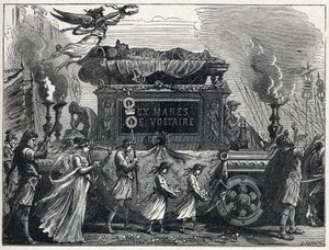 Funebre tank nesoucí Voltairovo tělo (Francois Marie Arouet od French School