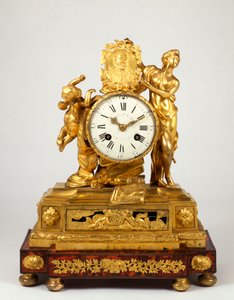 Ormolu římské hodiny z pozdního Ludvíka XV s profilovým medailonem Jindřicha IV., který drží Venuše od French School