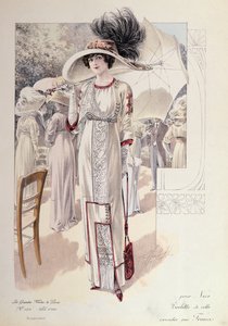 Městské šaty z Les Grandes Modes de Paris od French School