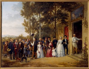 Svatba v restauraci du Coeur Flying u Marly Painting z Francouzské školy. 19. století. Sceaux, muzeum Ile de France - Svatba v restauraci „Coeur Volant“ v Marly. Malba anglické školy.19. stol. oborové muzeum od French School