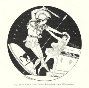 Achilles zabíjí Troila (litho) od French School
