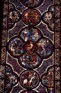 Okno Adama a Evy, 13. století (detail viz 129046) od French School