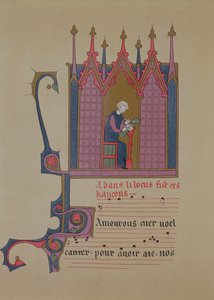 Adam de la Halle (124050-12881306), faksimile rukopisu z 15. století, 19. století od French School