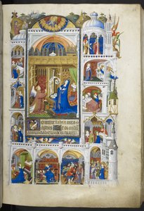 Přidat Ms 18850 f.32r, The Annunciation, from Book of Hours (The Bedford Hours) c.1410-30 (inkoust, barva a zlato na pergamenu) od French School