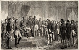 Projev 221 - Liberální státník Roy-Collard přednesl Adresu du 221 - Pierre Paul Royer-Collard čte francouzskému králi Karlu X. Proslov 221 na protest proti rozhodnutí v roce 1830 - Pierre Paul Royer Collard (1763-1845) (Royer- Collard) před od French School