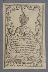 Reklama na papírnictví A la Teste Noire, Paříž, 1756 od French School