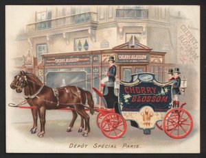Reklama na parfém Cherry Blossom (chromolitho) od French School