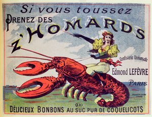 Reklama na Sladkosti proti kašli ZHomards, konec devatenáctého století od French School