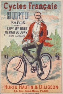 Reklama na jízdní kola Hurtu Hautin & Diligeon, Paříž (barva lito) od French School