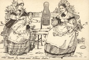 Reklama na dětskou láhev (litho) od French School