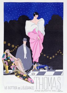 Reklama na Bootmaker Thomas z módního časopisu Art-Gout-Beaute, 1924 od French School