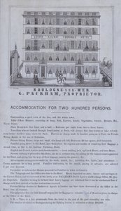 Reklama na hotel Louvre Railway Terminus, Boulogne-sur-Mer, Francie (litho) od French School