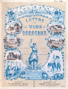 Reklama propagující vydání Dopisu o vínech z Bordeaux od Theophila Malvezina, 1889 od French School