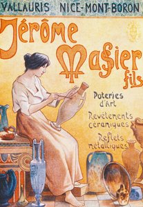 Reklamní pohlednice k otevření obchodu Jmf Jerome Massier Fils v Mont-Baron, Francie, 20. století od French School