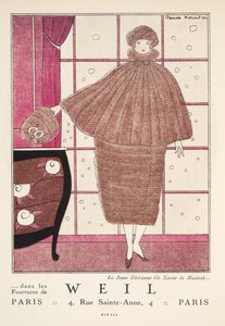 Reklama na "Weil", z Gazette de Bon Ton, pub. 1920 (šablonový tisk) od French School