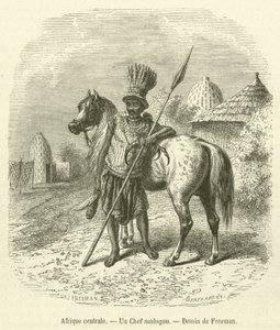 Střední Afrika, A Mousgou Chief (rytina) od French School
