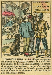 Zemědělství ilustruje přínosy Třetí republiky pro zemědělské investice a její zájem o rolnické populace. Rytina, v „“Le Figaro, příloha““, 30. 3. 1889, Paříž. Coll. Selva. od French School