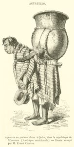 Aguatero nebo Water Carrier v Qnito, Ekvádorská republika, Jižní Amerika (rytina) od French School