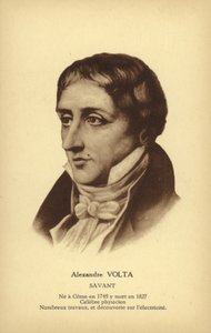 Alessandro Volta (1745-1827), italský fyzik (litografie) od French School