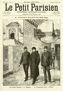 Alfred Dreyfus ve vězení v Saint-Martin-de-Re, Francie (rytina) od French School