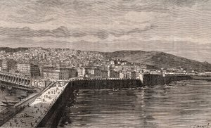 Alžír - Alžír - Alžírsko - rytina v „La France illustree: geography, history, Administration Statistique“ od V.A. Sladově hnědá. 1884 od French School