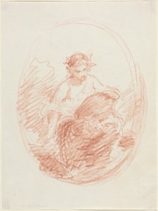 Alegorická postava (červená křída na vliesovém papíře) od French School