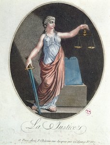 Alegorie spravedlnosti, vydal J. Chereau, Paříž, 1792 od French School