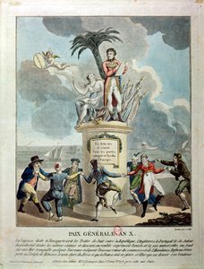 Alegorie míru z Amiens, 1802 (barevná rytina) od French School