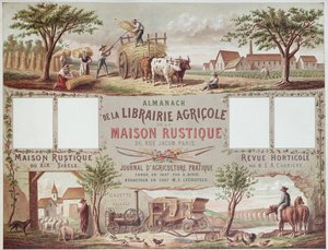 Almanach ilustrující tradiční a moderní metody hospodaření. c.1870-80 od French School