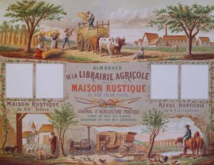Almanach zemědělského knihkupectví La Maison Rustique, kolem roku 1860 (barevná rytina) od French School
