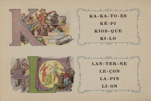 Falieres fosfátová abeceda (barevná lito) od French School