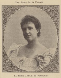 Amélie Orleánská, královna-manželka portugalského krále Carlose I. (litografie) od French School