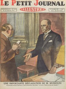 Důležitá deklarace Benita Mussoliniho (1883-1945) z Le Petit Journal, 25. prosince 1927