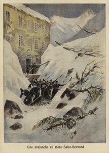 Lavina v průsmyku Great St Bernard Pass, Švýcarsko, 1897