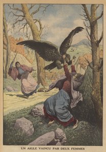 Orel poražený dvěma ženami (barva litho) od French School
