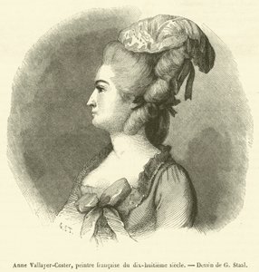 Anne Vallayer-Coster, francouzský malíř z osmnáctého století (rytina) od French School