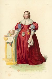 Anny Rakouské (barevná rytina) od French School