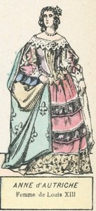 Anna Rakouská, manželka Ludvíka XIII. (barevná rytina) od French School