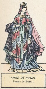 Anna Ruská, manželka Jindřicha I. (barevná rytina) od French School